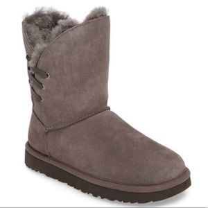UGG Constantine Charcoal Suede Boots Sz 5 NWOT